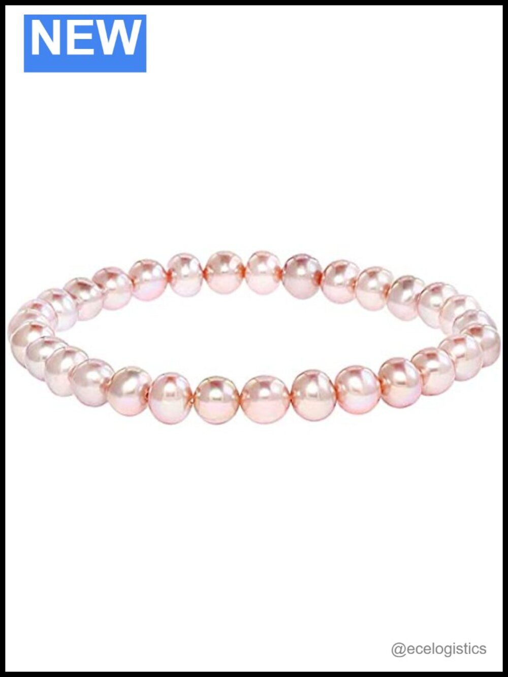Freshwater Cultured Pearl Stretch Bracelet 7.5mm Round 8" Strand